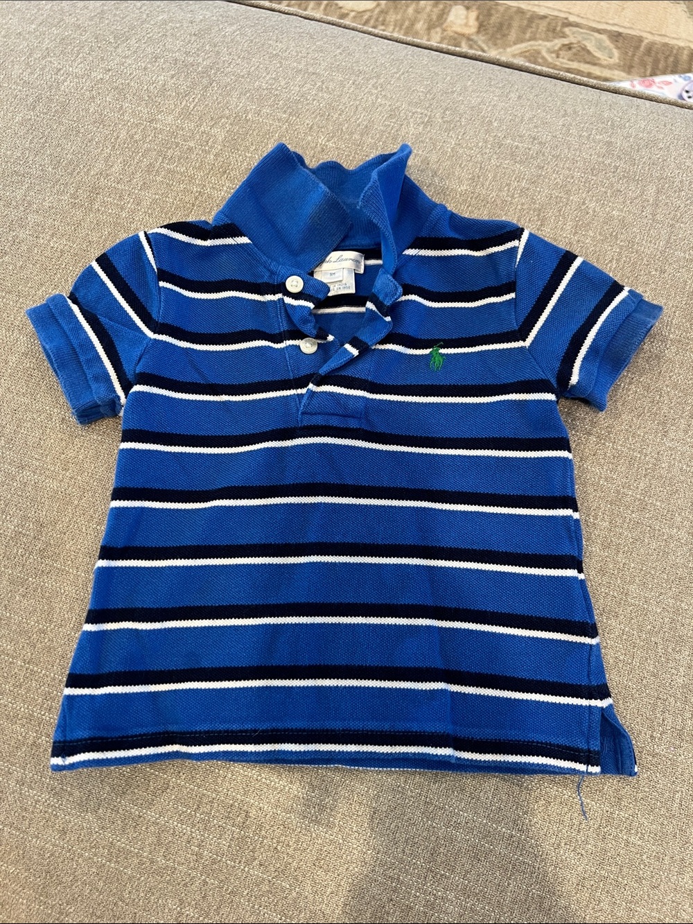 Ralph Lauren Blue, Navy & White Striped Polo for Kids